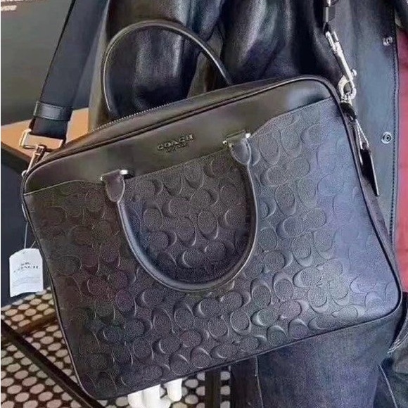 Coach Black Leather Briefcase